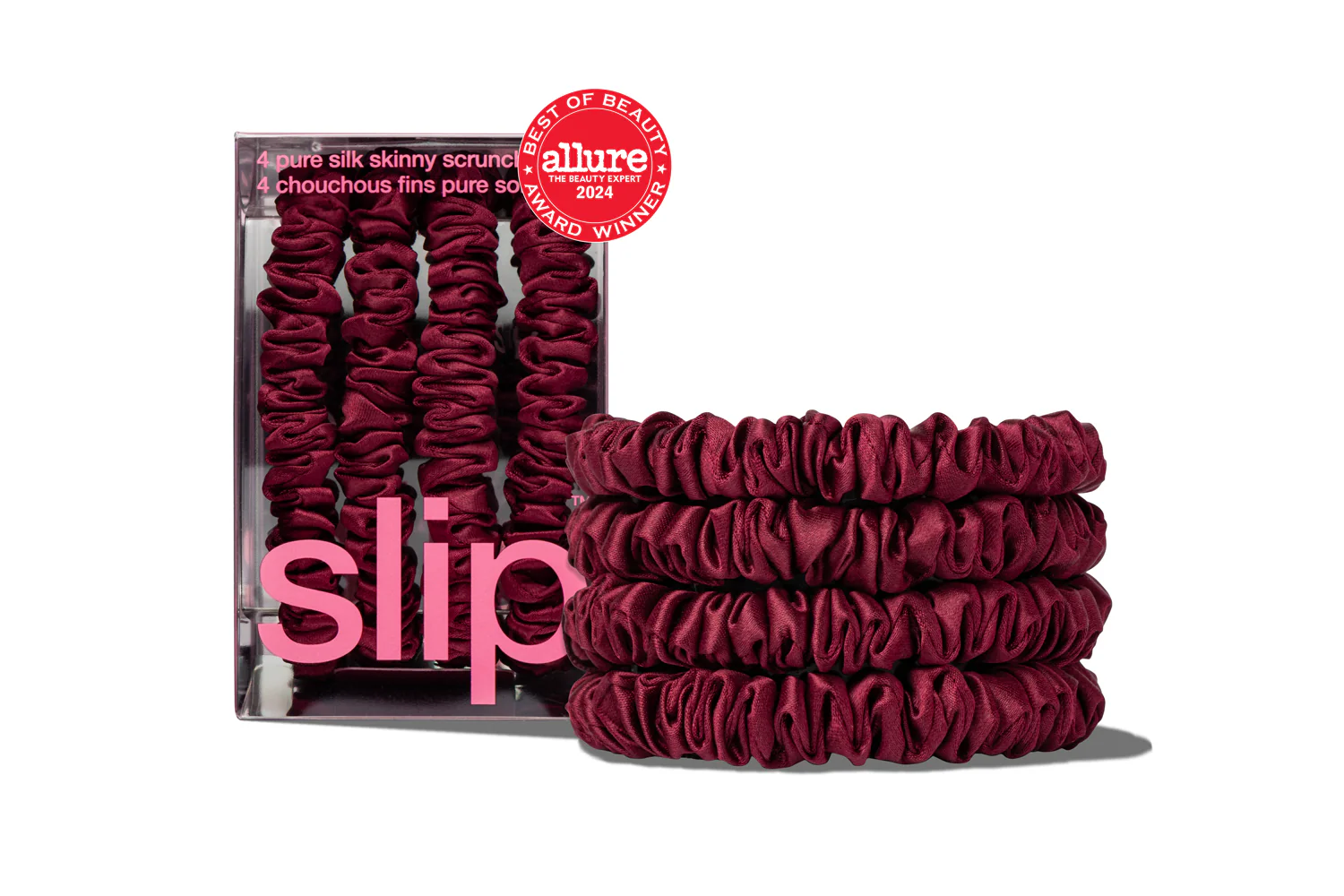 Back to School Maroon Skinny Scrunchies