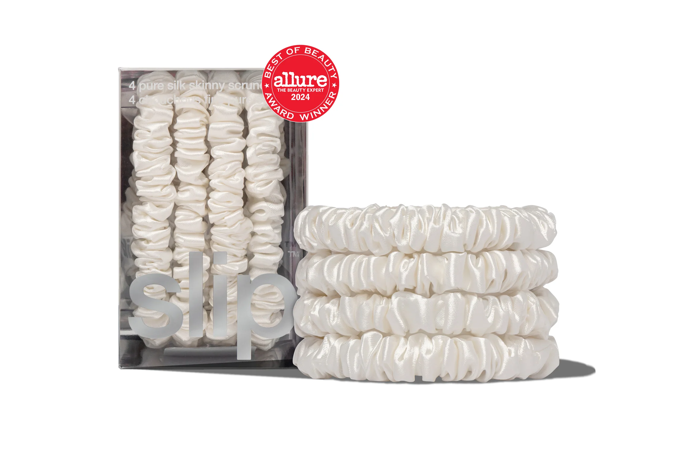 Back to School White Skinny Scrunchies
